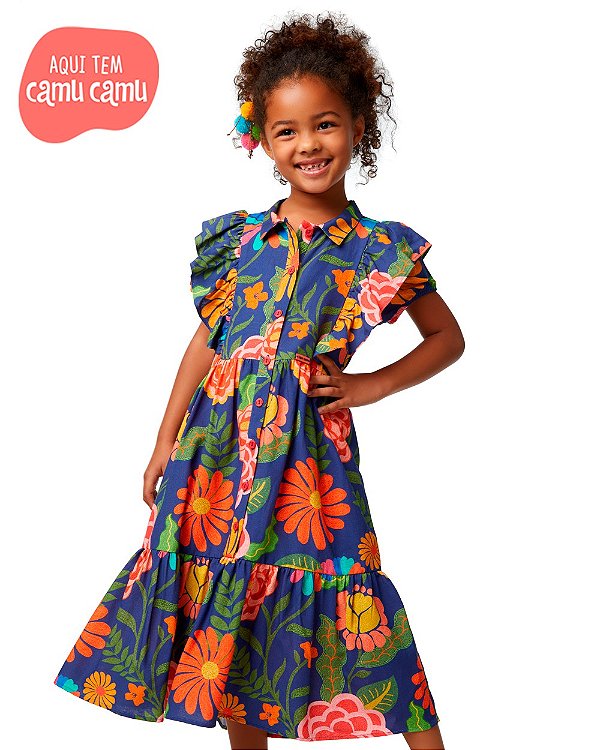 Vestido Teen Floral Camu Camu - bambolê - loja de roupa infantil e teens