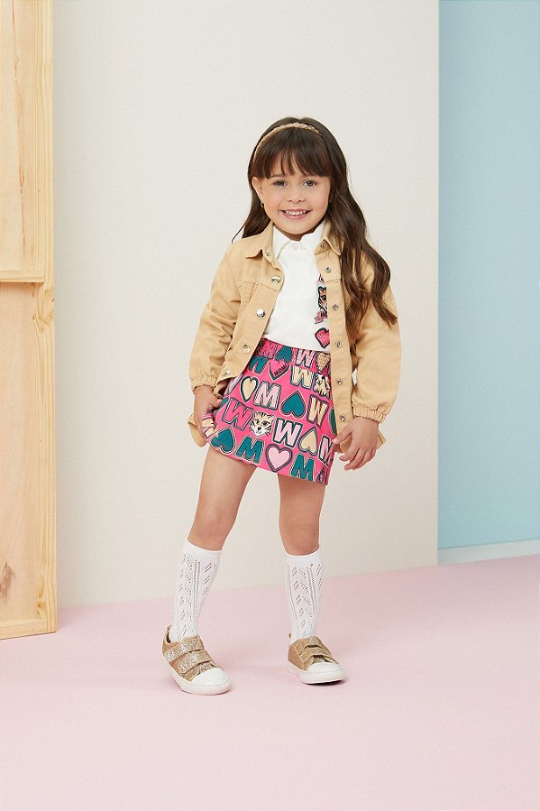 Jaqueta Parka Infantil Bege Momi bambol loja de roupa
