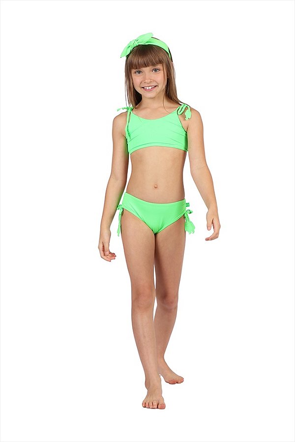 Biquini Infantil Verde Neon Siri