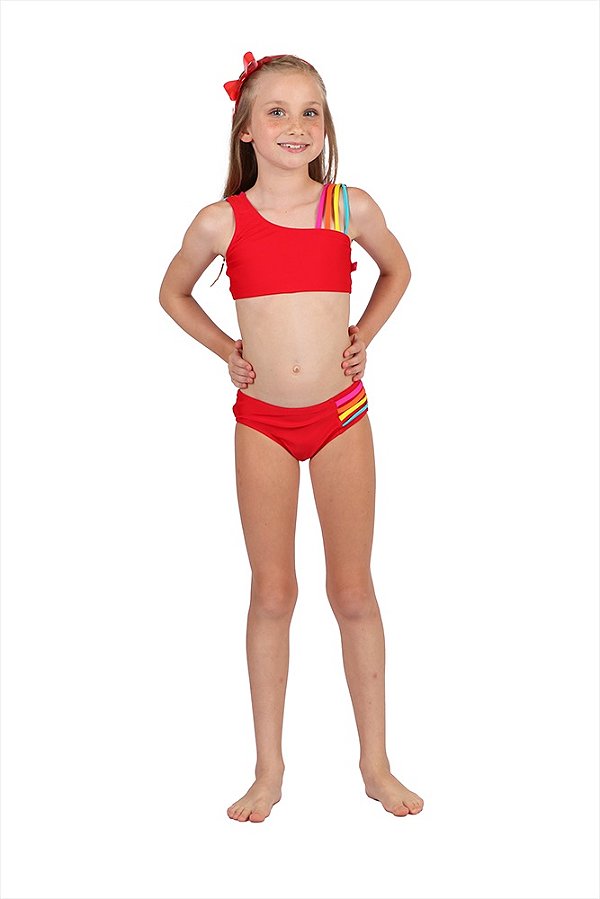 Biquini Infantil Vermelho Cereja Siri