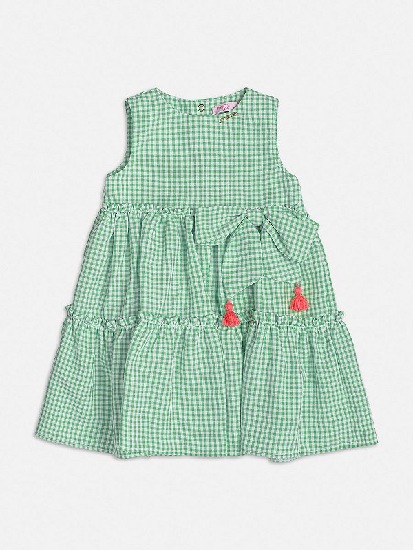 Vestido Bebe Vichy Verde Laço Momi