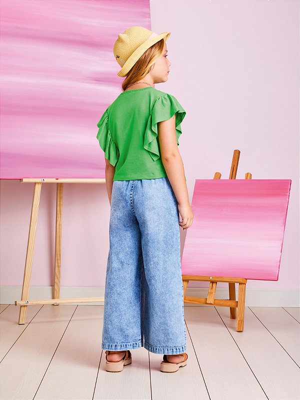 Blusa Infantil Babados Green Momi