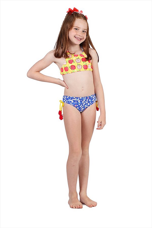 Biquini  Infantil Azul Maça Siri