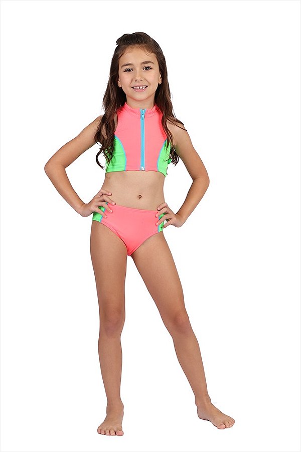 Biquini Infantil Top Ziper Siri