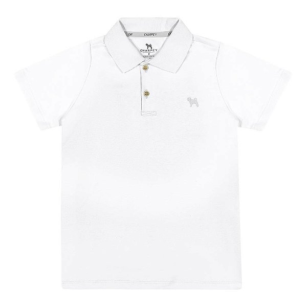 Polo Infantil Piquet Branca Charpey