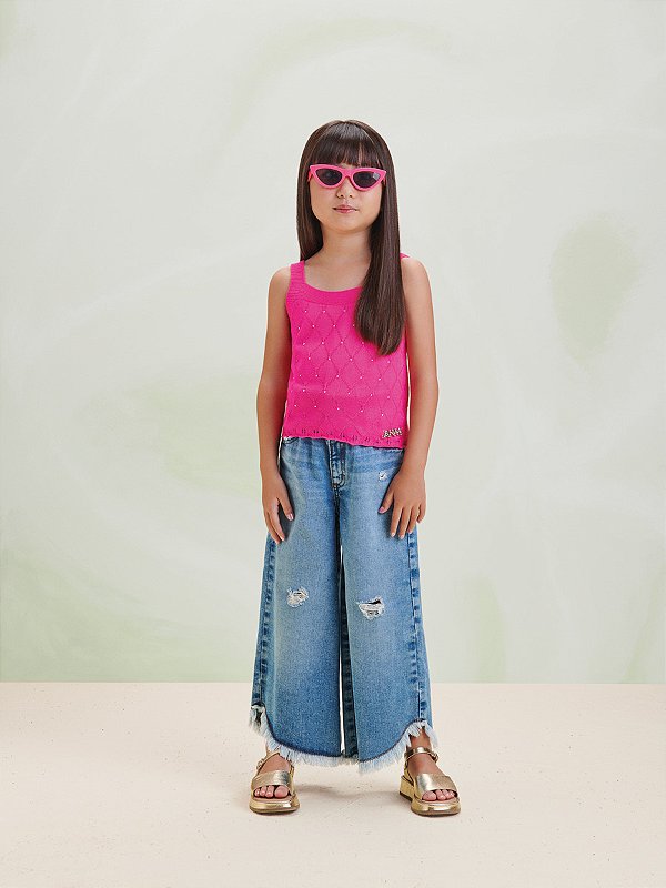 Regata De Trico Infantil Pink Neon Anime