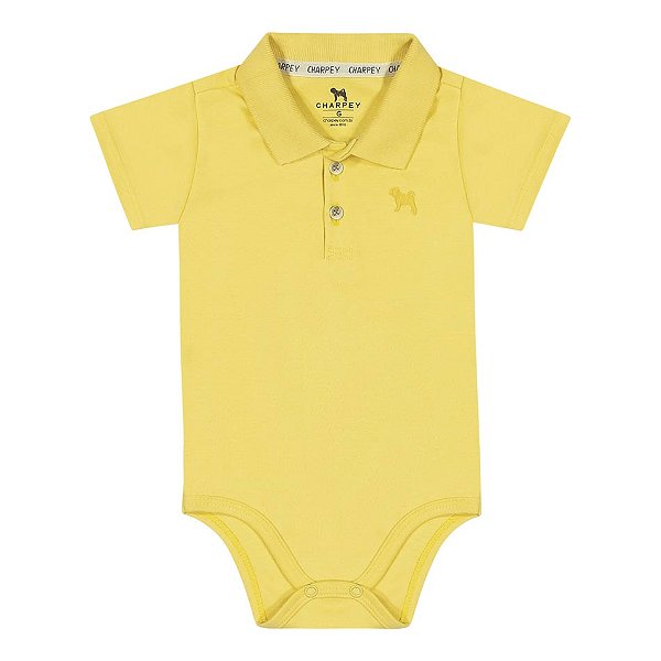 Body Bebe Polo Amarelo Charpey