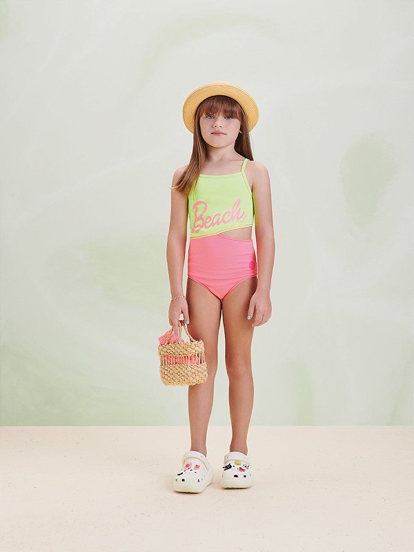 Maio Infantil Recorte Verde Neon Anime