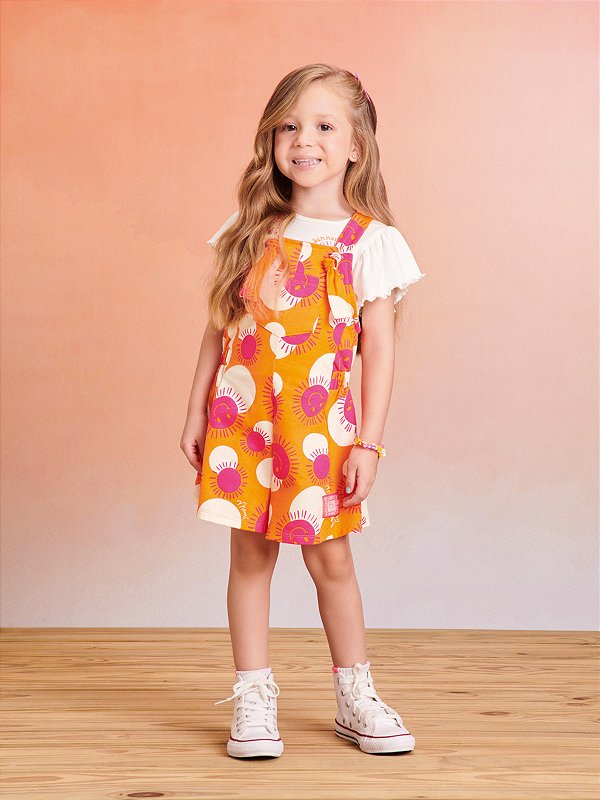 Jardineira Infantil Sol Sunnydays Momi