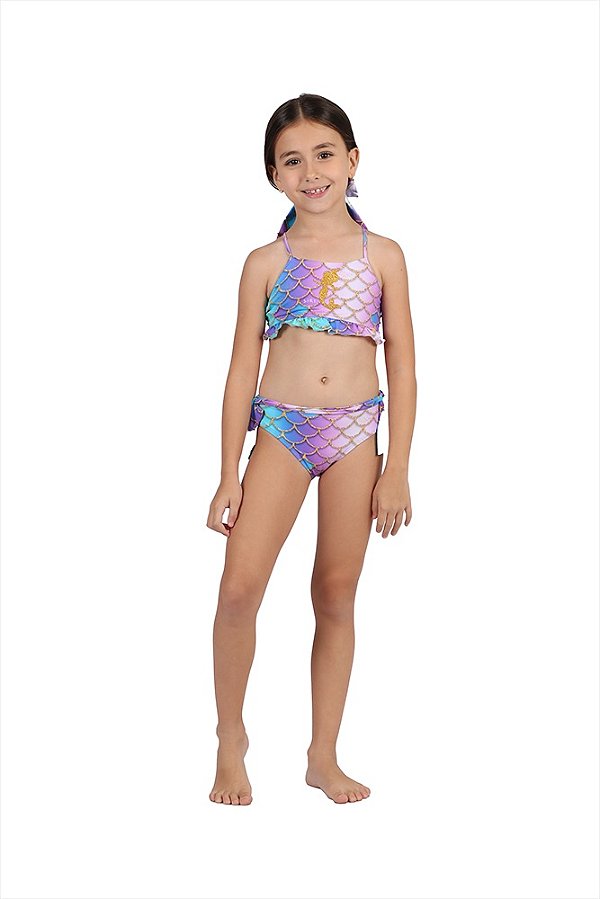 Biquini Infantil Escama Sereia Siri