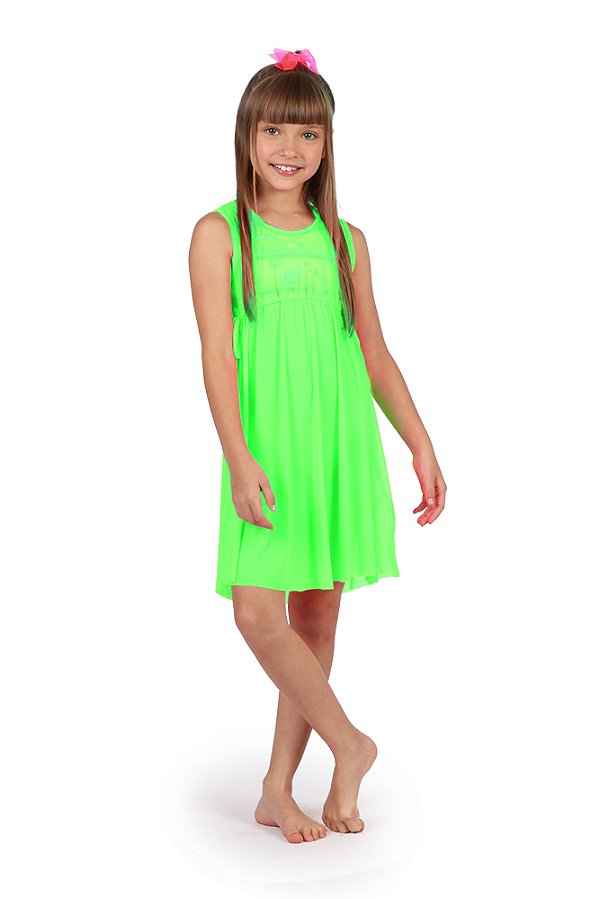 Saida Praia Infantil Verde Fluor Siri