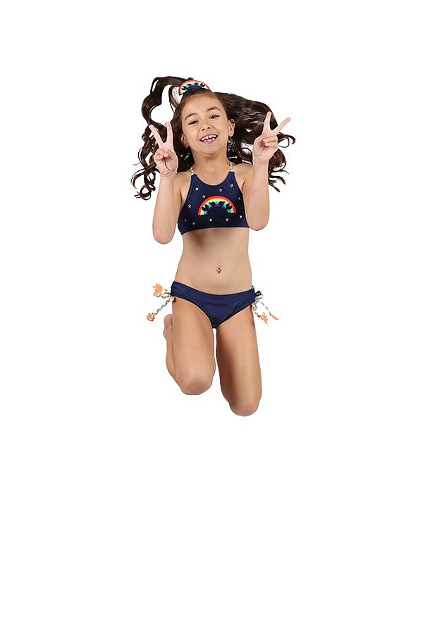 Biquini Infantil Marinho Arco-iris Siri