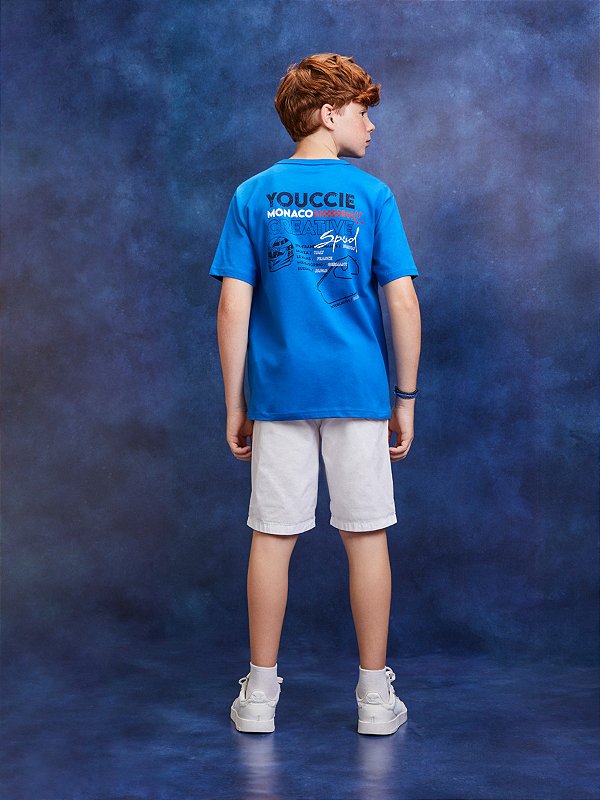Bermuda Infantil Sarja Branco Youcci
