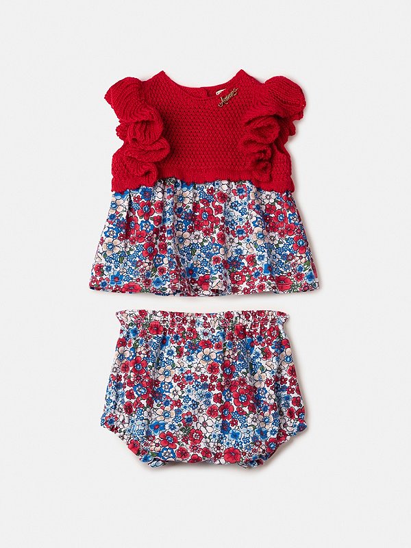 Vestido Infantil Tricot Floral Anime