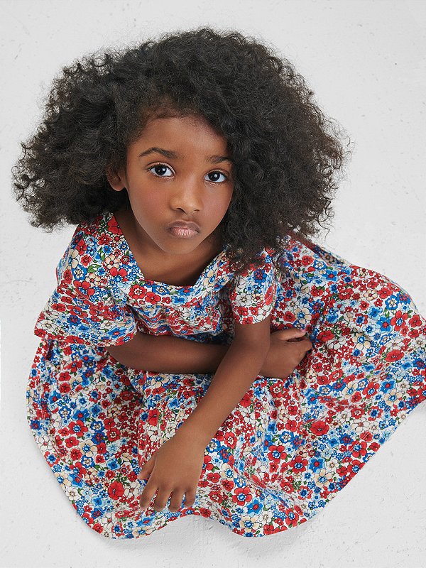Vestido Infantil Pequenas Flores Anime