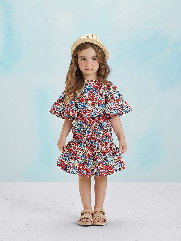 Conjunto Infantil Pequenas Flores Anime