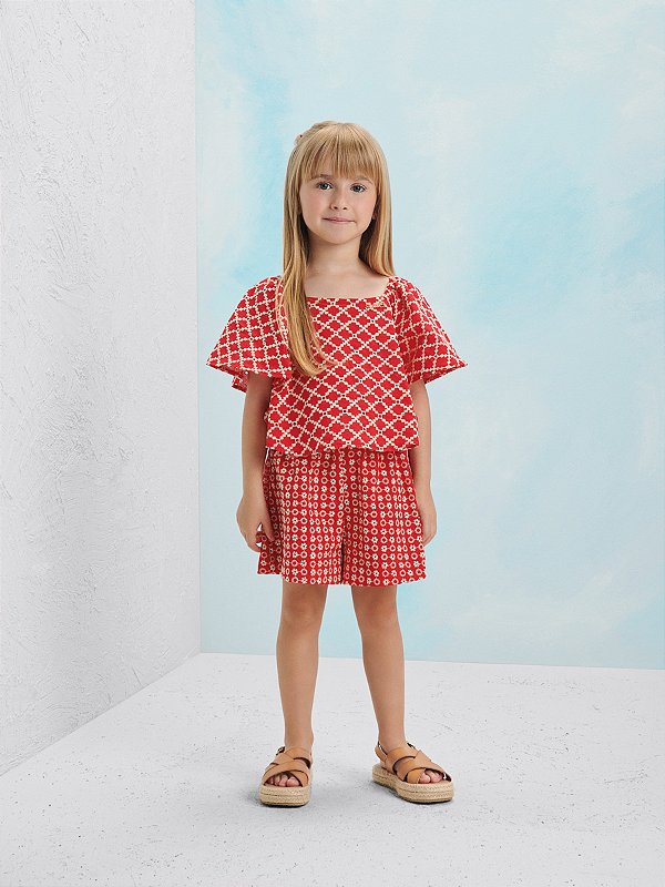 Conjunto Infantil Laise Vermelho Anime