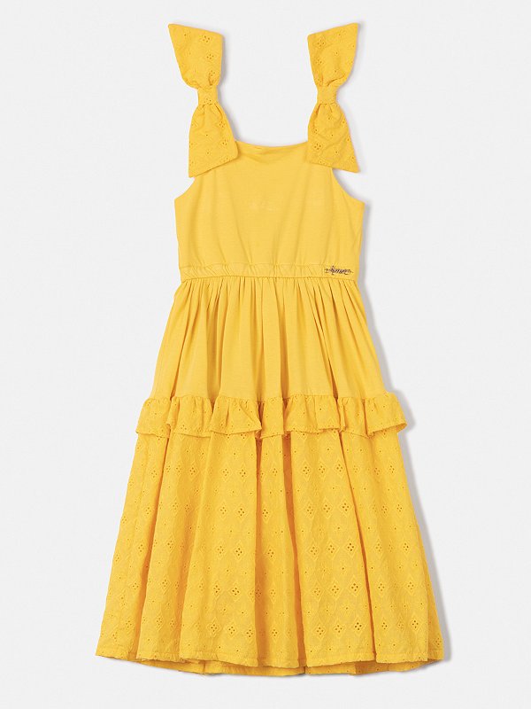 Vestido Infantil Laise Amarelo  Anime