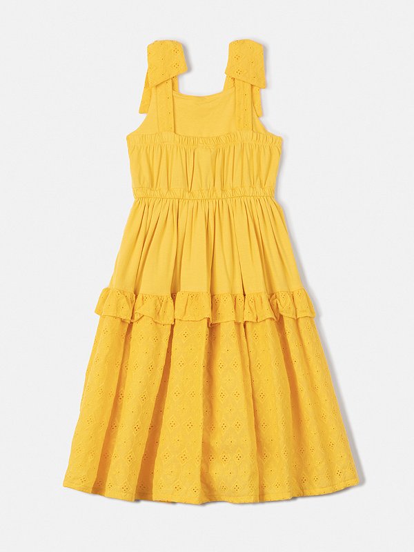 Vestido Infantil Laise Amarelo  Anime