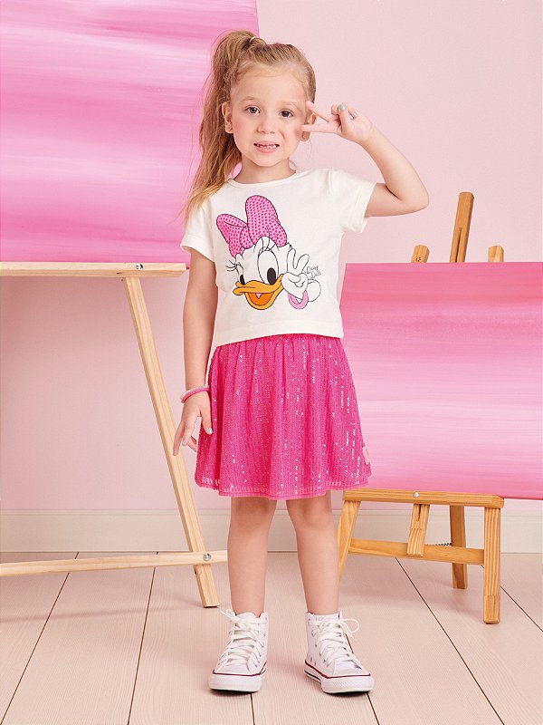 Conjunto Infantil Saia Margarida Momi