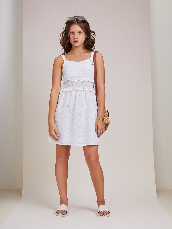 Vestido Teen Em Laise Branco I Am