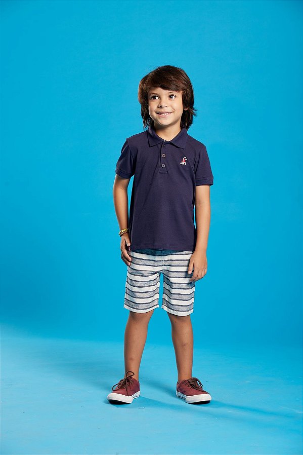 Conjunto Infantil Polo Navy Banana