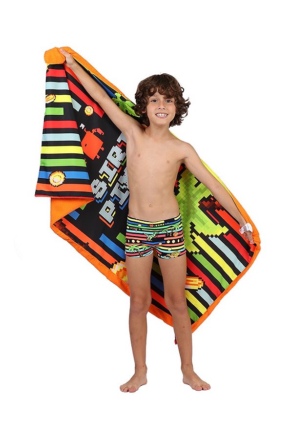 Toalha Infantil Pixel Listras Siri Kids