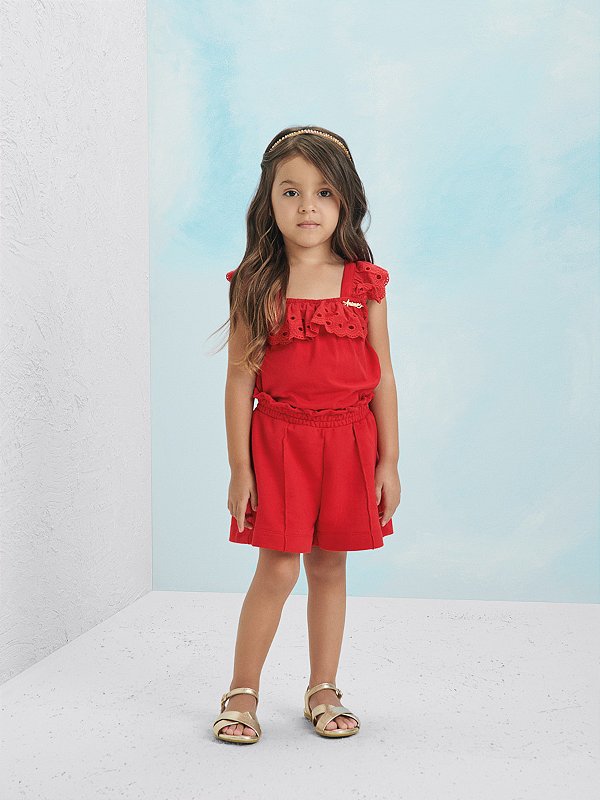 Conjunto Infantil Vermelho Lasie Anime