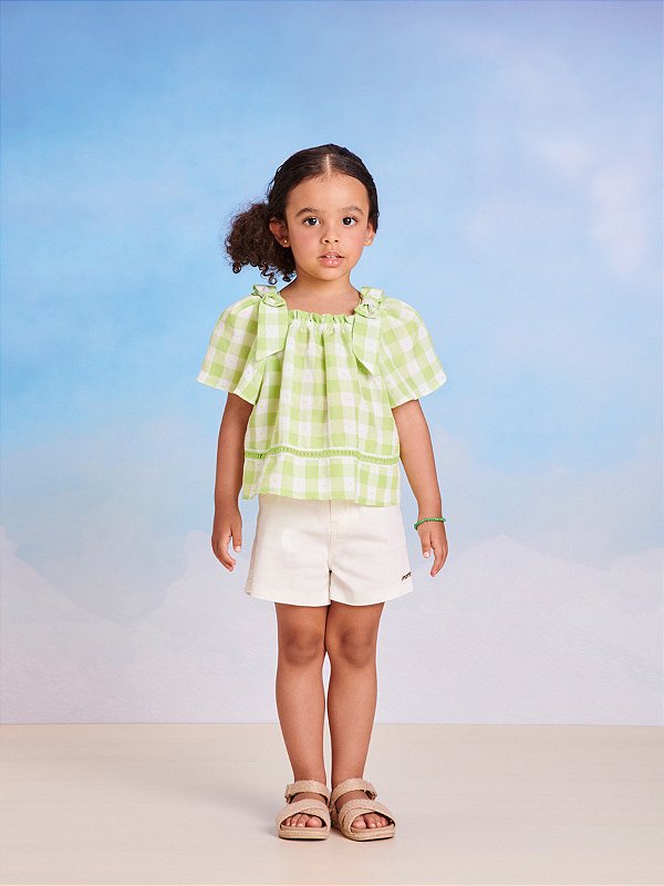 Conjunto Infantil Xadrez Verde Momi