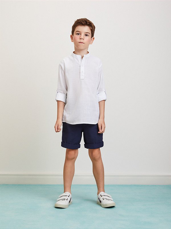 Bermuda Infantil Sarja Azul Marin Youcci