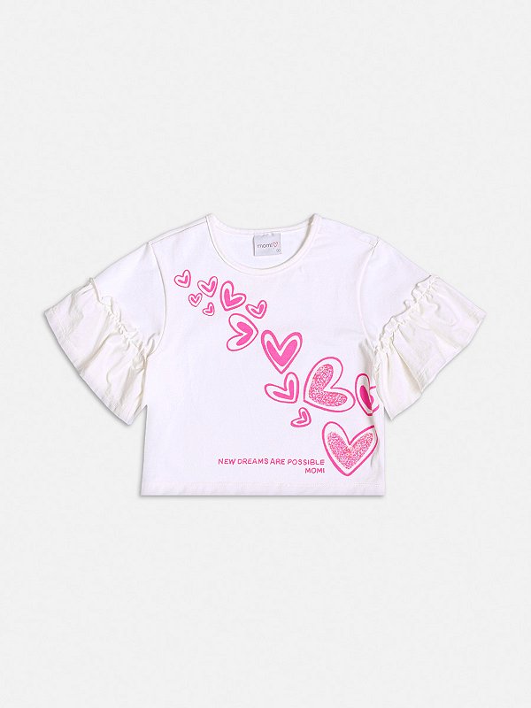 Blusa Infantil Coracao Paete Perola Momi