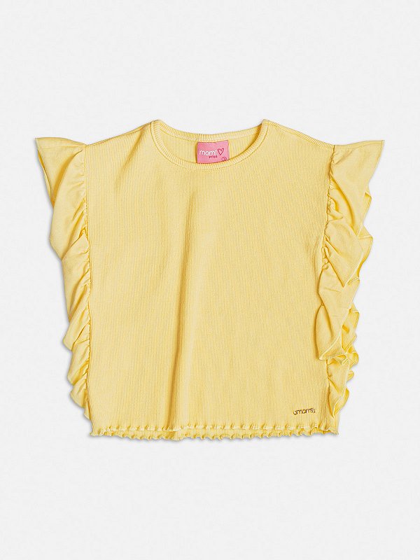 Blusa Infantil Babados Amarelo Momi