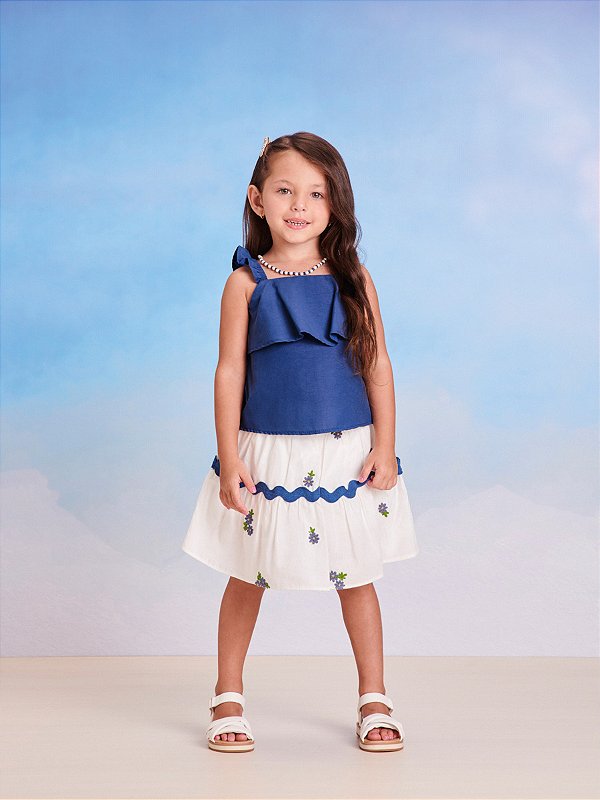 Conjunto Infantil Saia Sianinha Momi