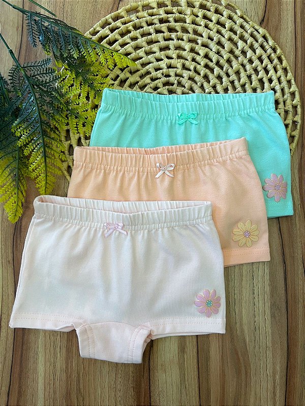 Kit Calcinha Infantil Boxer Nini Bambini
