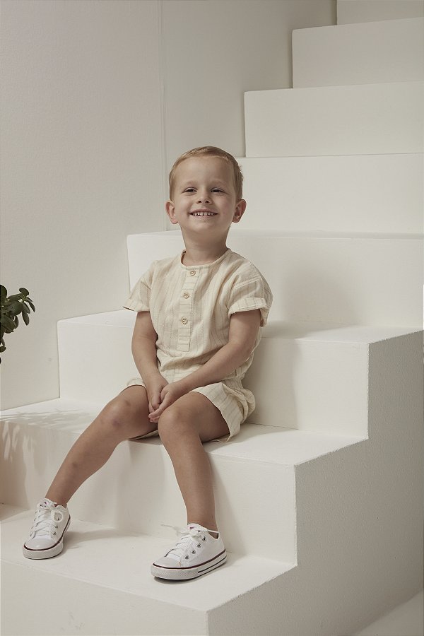 Conjunto Infantil Bata/berm Areia Nini