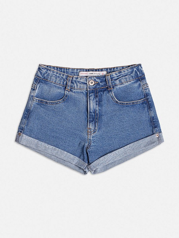 Shorts Jeans Com Barra Dobrada I Am