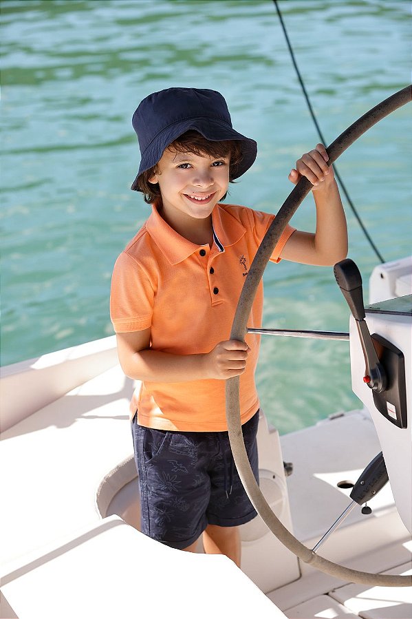 Conjunto Infantil Polo Sarja Palm Banana