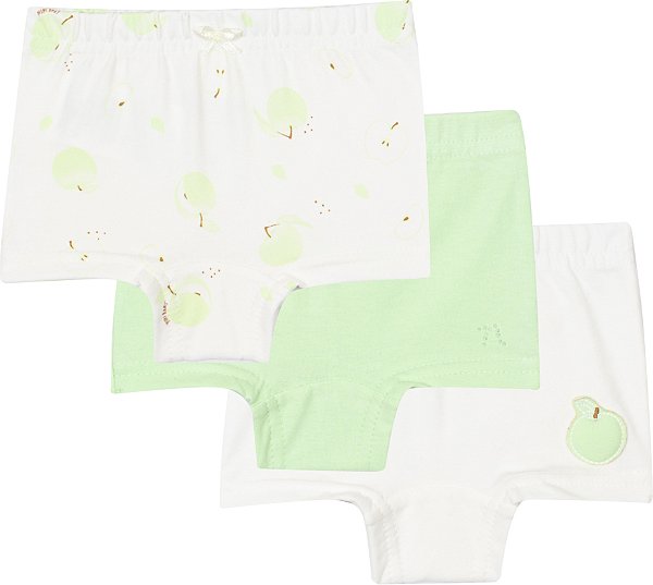 Kit Calcinha Maça Verde Nini Bambini