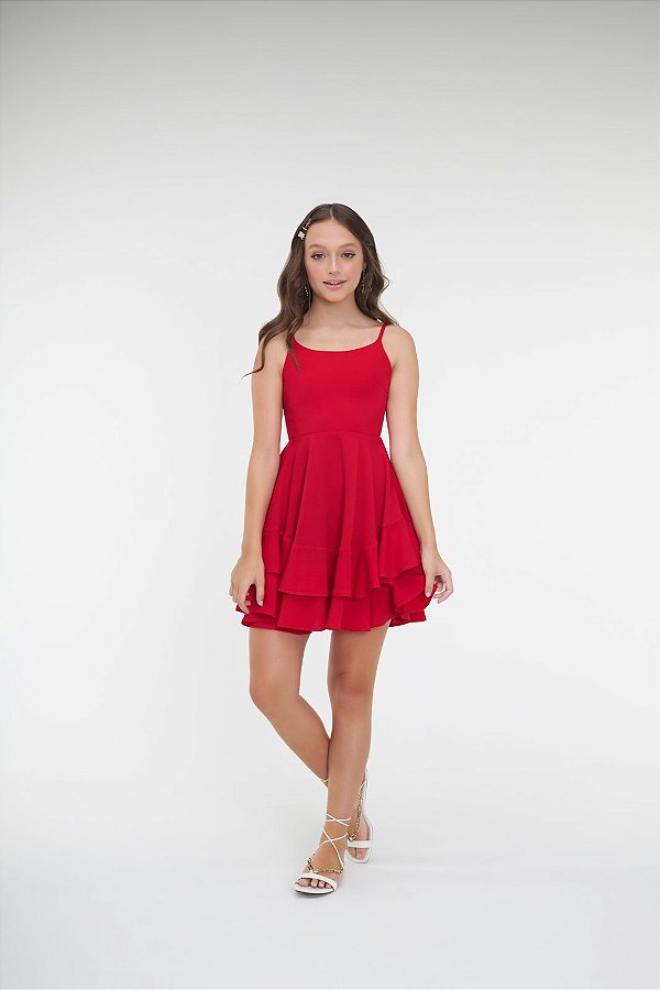 Vestido Festa Vermelho Bobbyluu