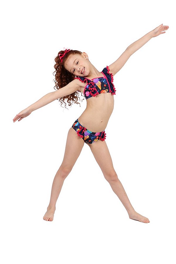 Biquini Infantil Space Pompom Siri