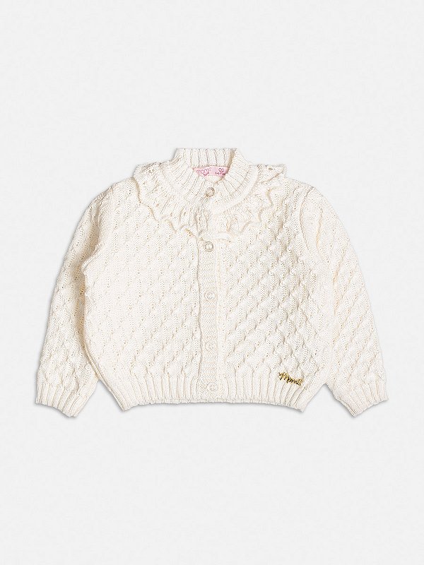 Casaco Infantil Tricot Babado Momi