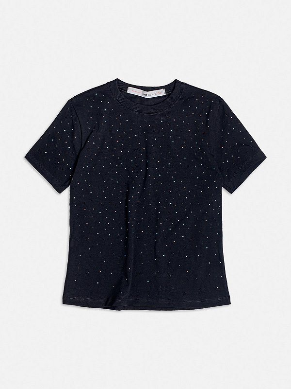 T Shirt Teen Strass Preto I Am