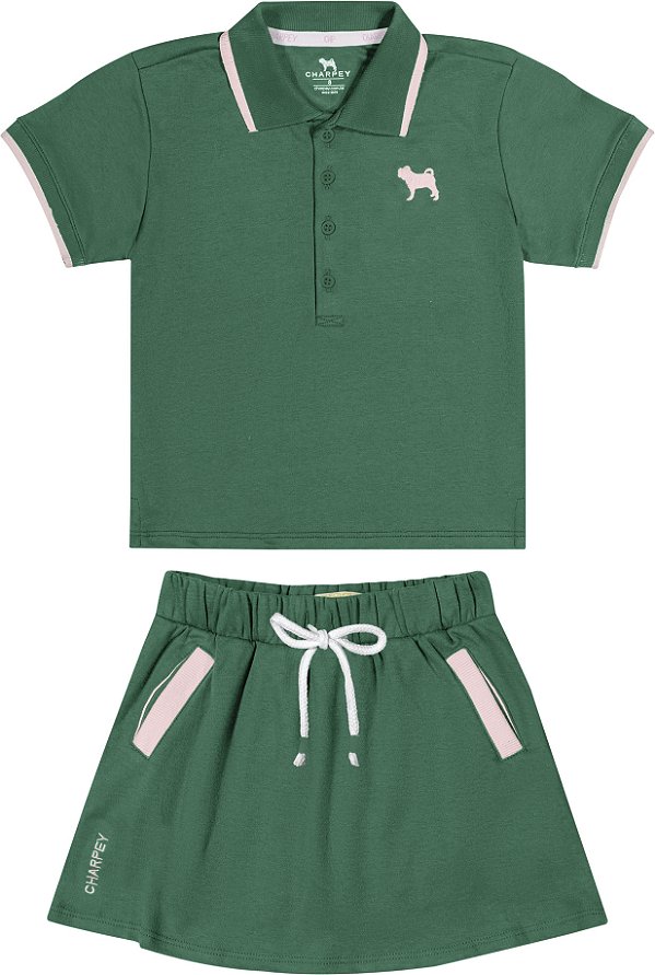 Conjunto Infantil Polo Verde Charpey