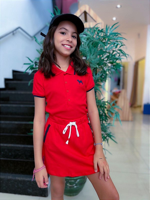 Conjunto Infantil Polo Vermelho Charpey