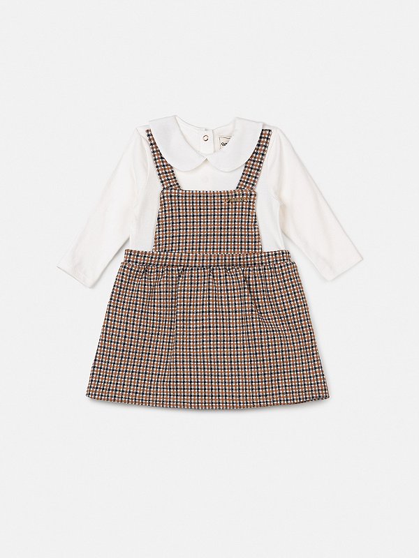 Vestido Infantil Xadrez Caramelo Anime