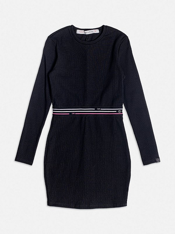 Vestido Ml Com Elastico Preto I Am