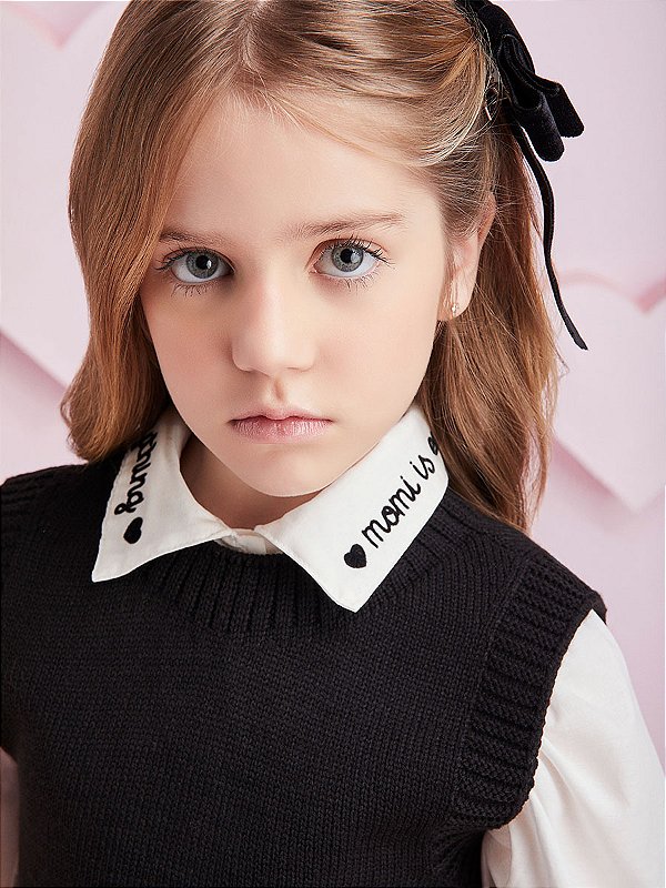 Colete Infantil Tricot Preto Momi