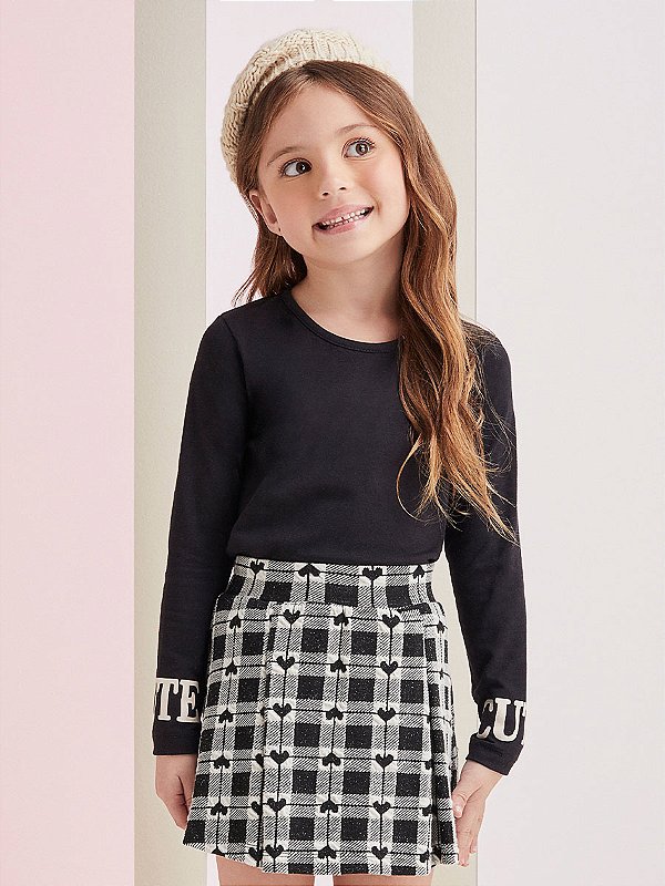 Conjunto Infantil Shorts Coração Momi