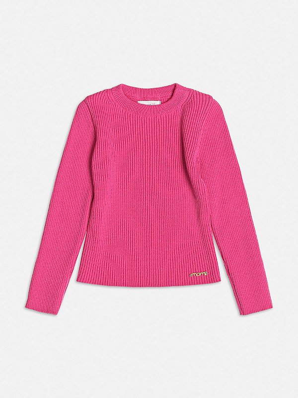 Blusa Infantil Tricot Basica Pink Momi