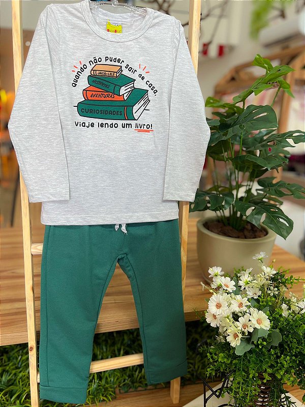 Conjunto Infantil Lendo Livro Jaca Lele